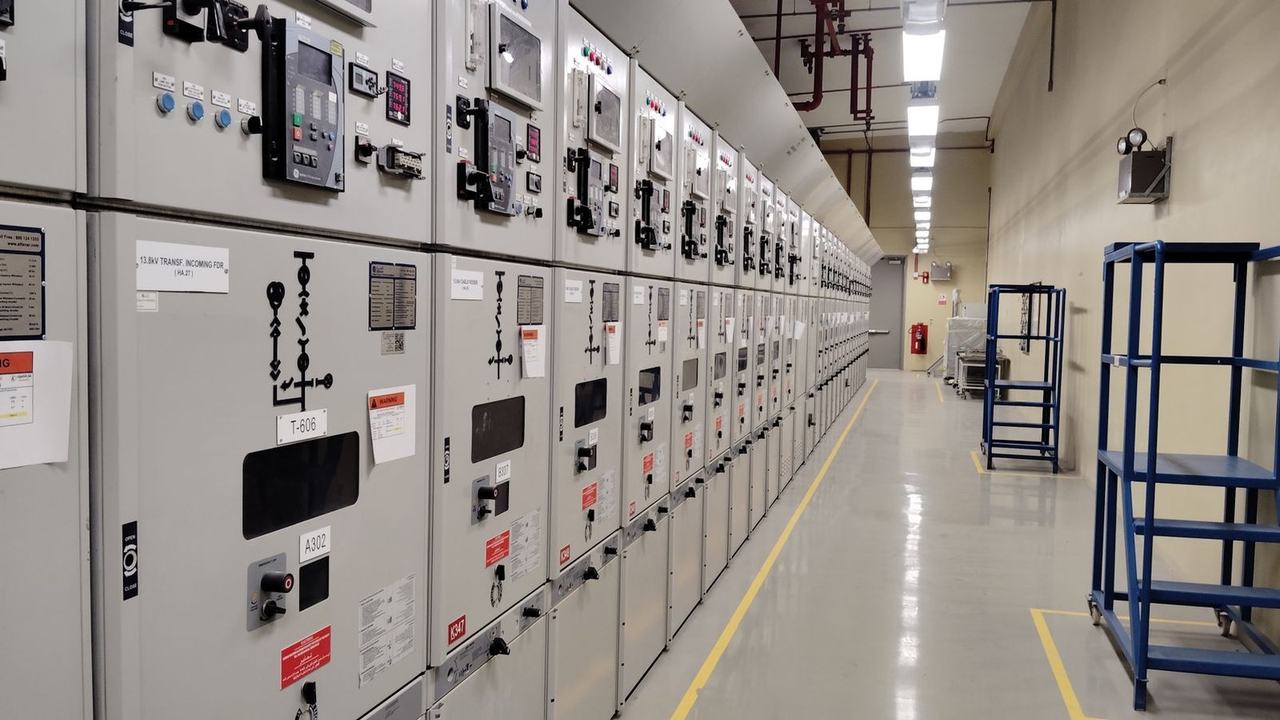 Industrial switchgear room